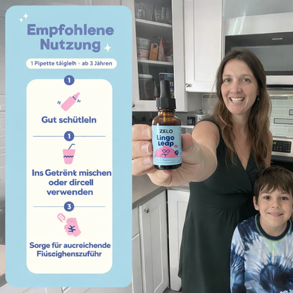 ZELO LingoLeap für Kinder – Zeolith-Tropfen mit B-Vitaminen – Unterstützung der Sprachentwicklung