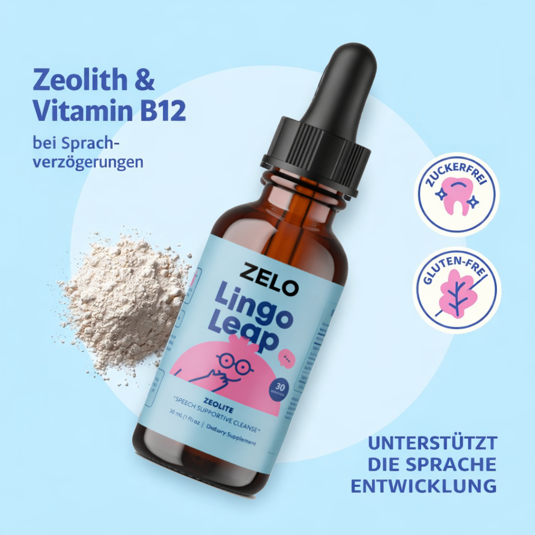 ZELO LingoLeap für Kinder – Zeolith-Tropfen mit B-Vitaminen – Unterstützung der Sprachentwicklung